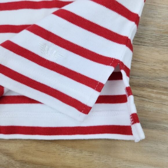 🔺️Dockers White & Red Striped Short Sleeve Top Small - Picture 6 of 9